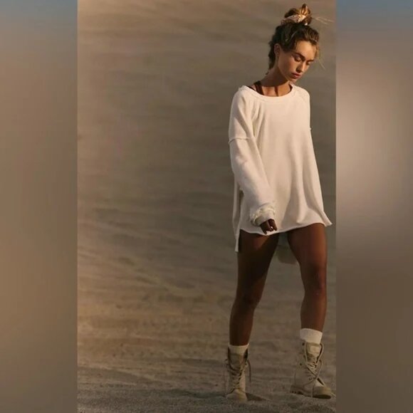 NWT Free People One to Beat pullover Ivory size- LARGE - Picture 2 of 5